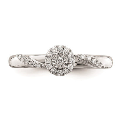14K White Gold Complete Real Diamond Trio Engagement Ring