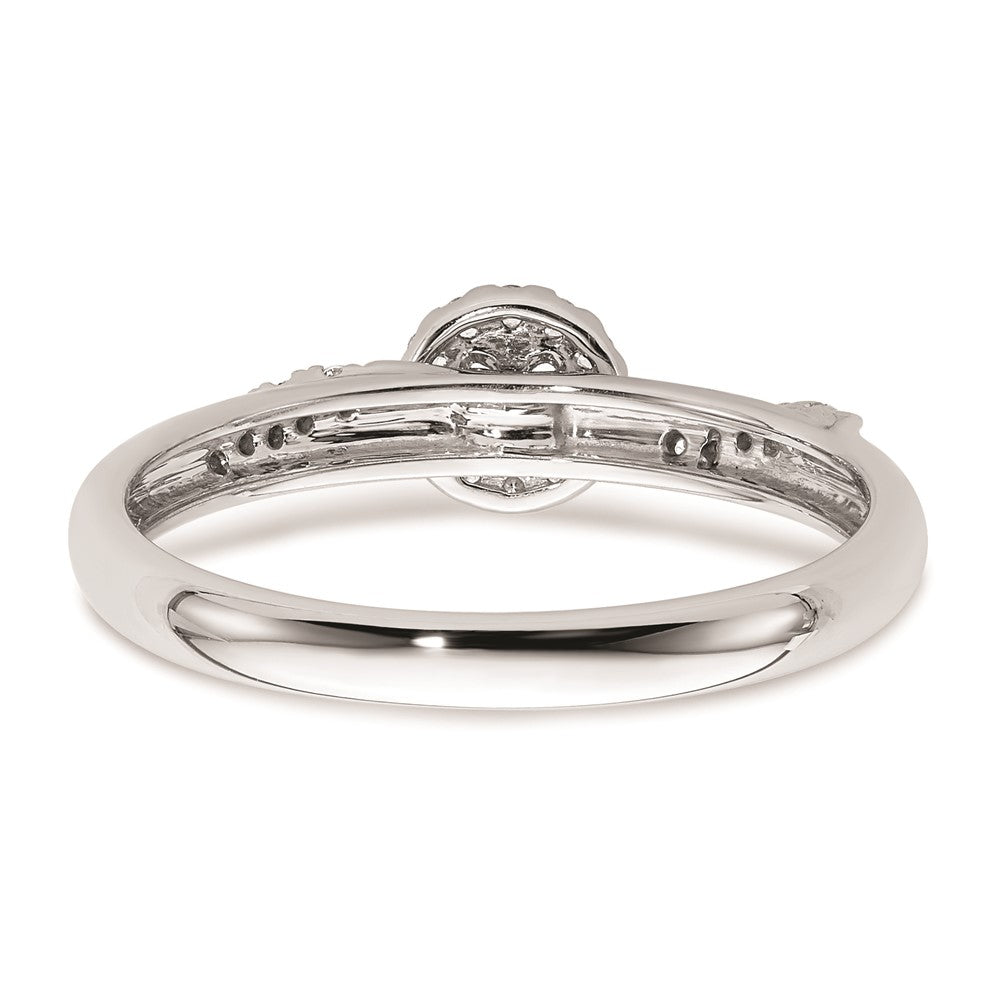 14K White Gold Complete Real Diamond Trio Engagement Ring