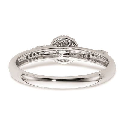 14K White Gold Complete Real Diamond Trio Engagement Ring