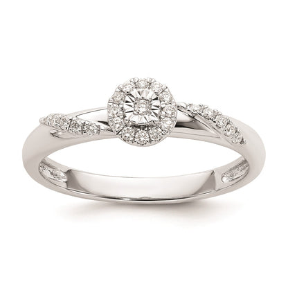 14K White Gold Complete Real Diamond Trio Engagement Ring