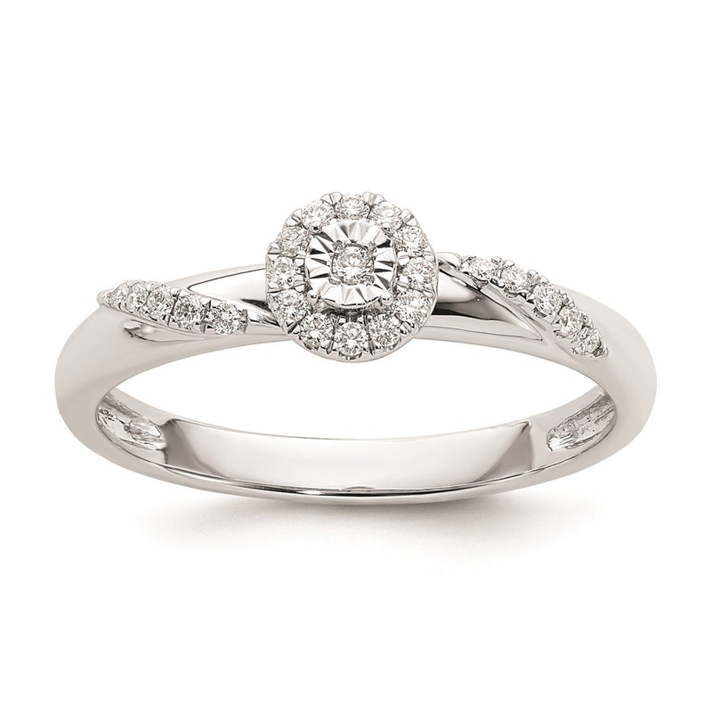 14K White Gold Complete Real Diamond Trio Engagement Ring