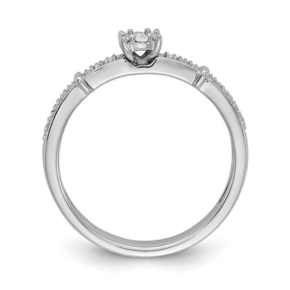 14K White Gold Complete Real Diamond Trio Engagement Ring