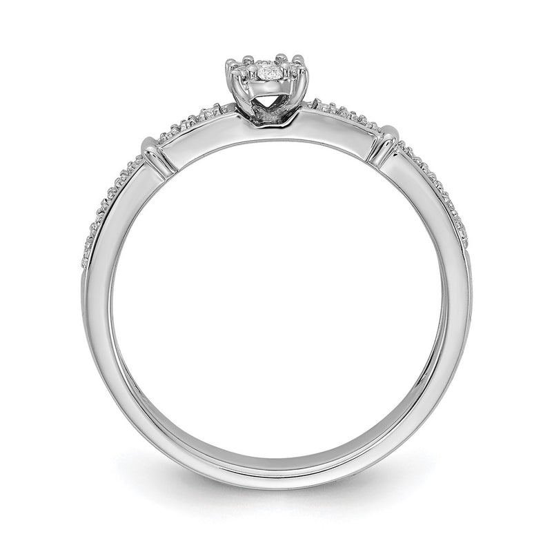 14K White Gold Complete Real Diamond Trio Engagement Ring