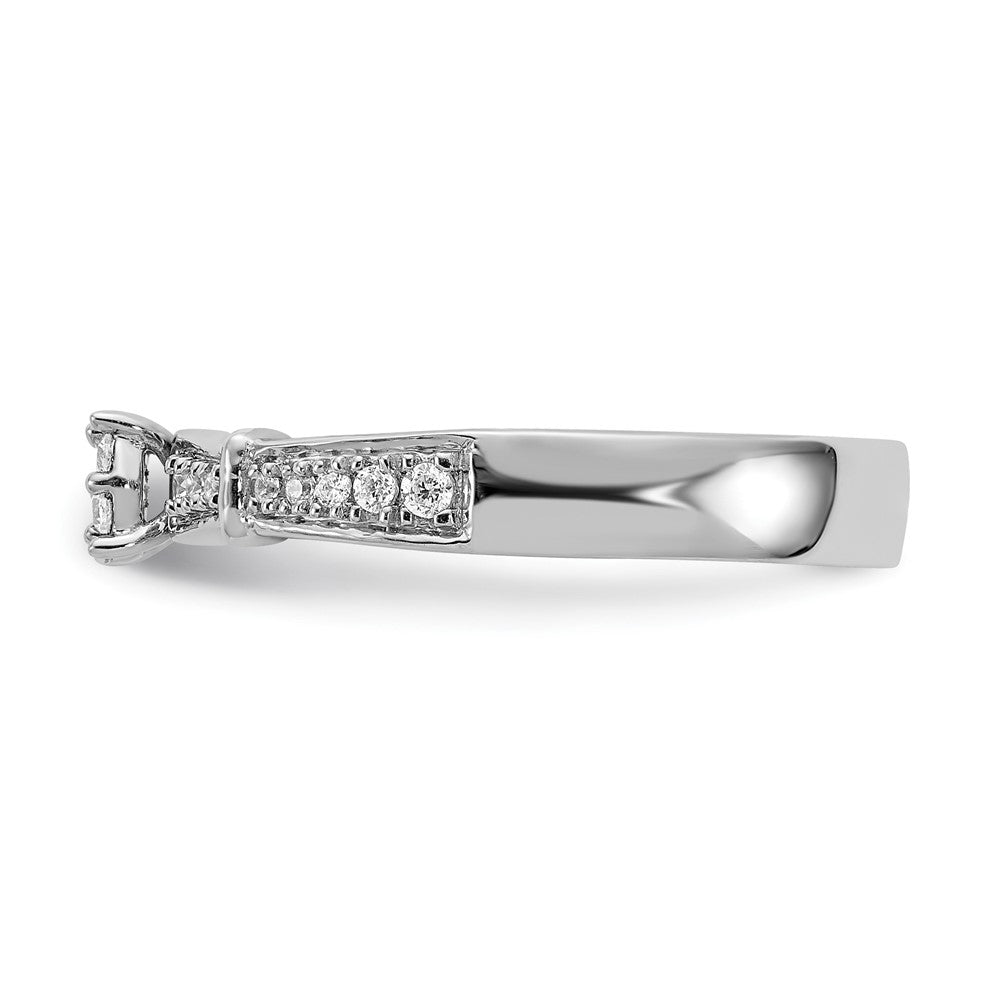 14K White Gold Complete Real Diamond Trio Engagement Ring