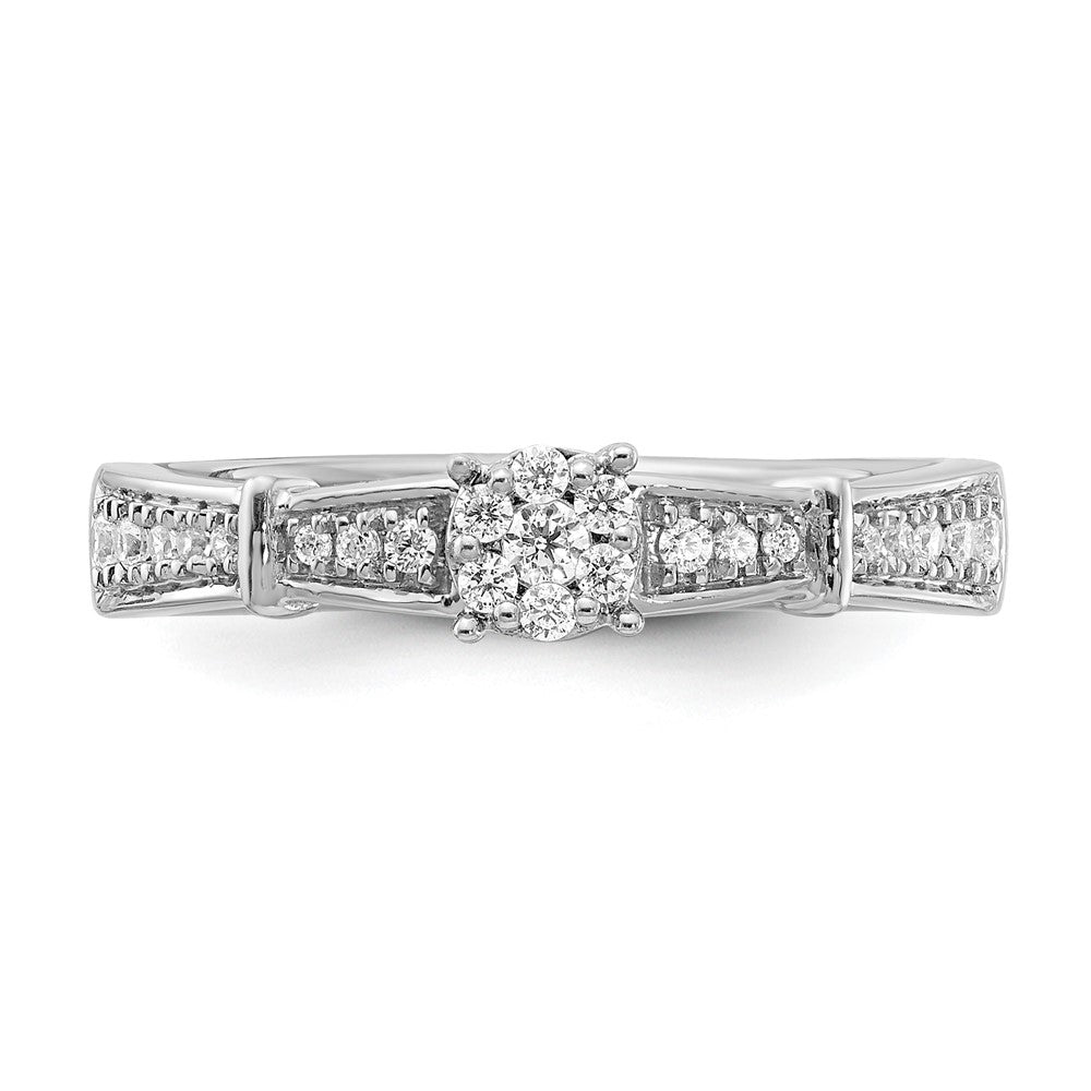 14K White Gold Complete Real Diamond Trio Engagement Ring