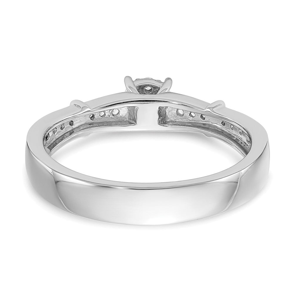 14K White Gold Complete Real Diamond Trio Engagement Ring