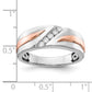 0.20ct. CZ Solid Real 14k White & Rose Gold Wedding Band Ring