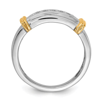 0.25ct. CZ Solid Real 14k White & Yellow Gold Men's Ring