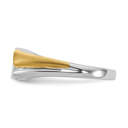 0.38ct. CZ Solid Real 14k White & Yellow Gold Men's Ring