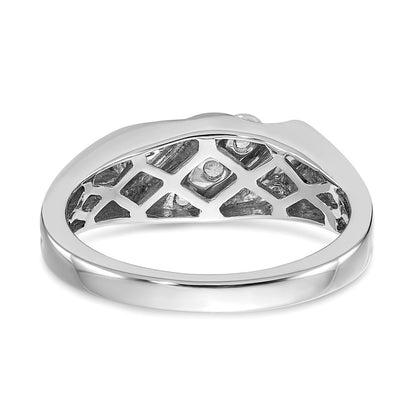 0.38ct. CZ Solid Real 14k White & Yellow Gold Men's Ring