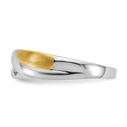 0.16ct. CZ Solid Real 14k White & Yellow Gold Men's Ring
