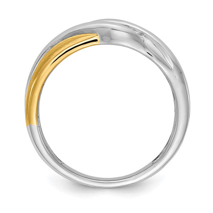 0.25ct. CZ Solid Real 14k White & Yellow Gold Men's Ring