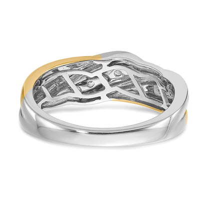 0.25ct. CZ Solid Real 14k White & Yellow Gold Men's Ring