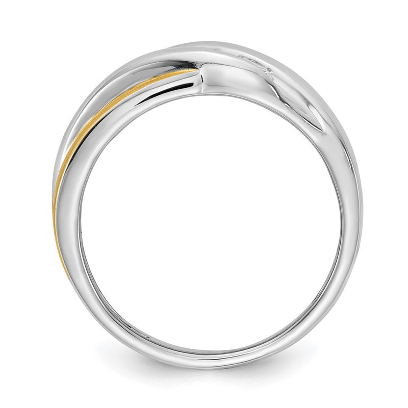 14k White & Yellow Gold Real Diamond Men's Ring