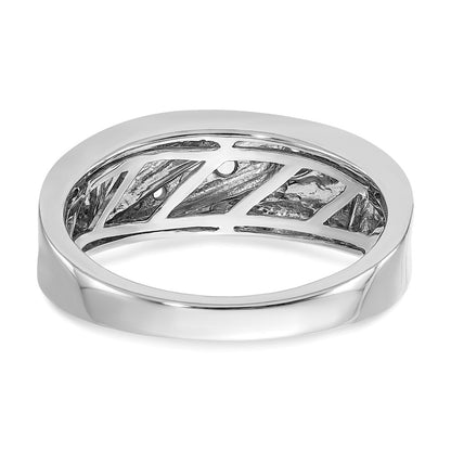 0.33ct. CZ Solid Real 14k White & Yellow Gold Men's Ring