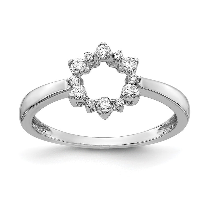 14k White Gold Real Diamond Fancy Ring