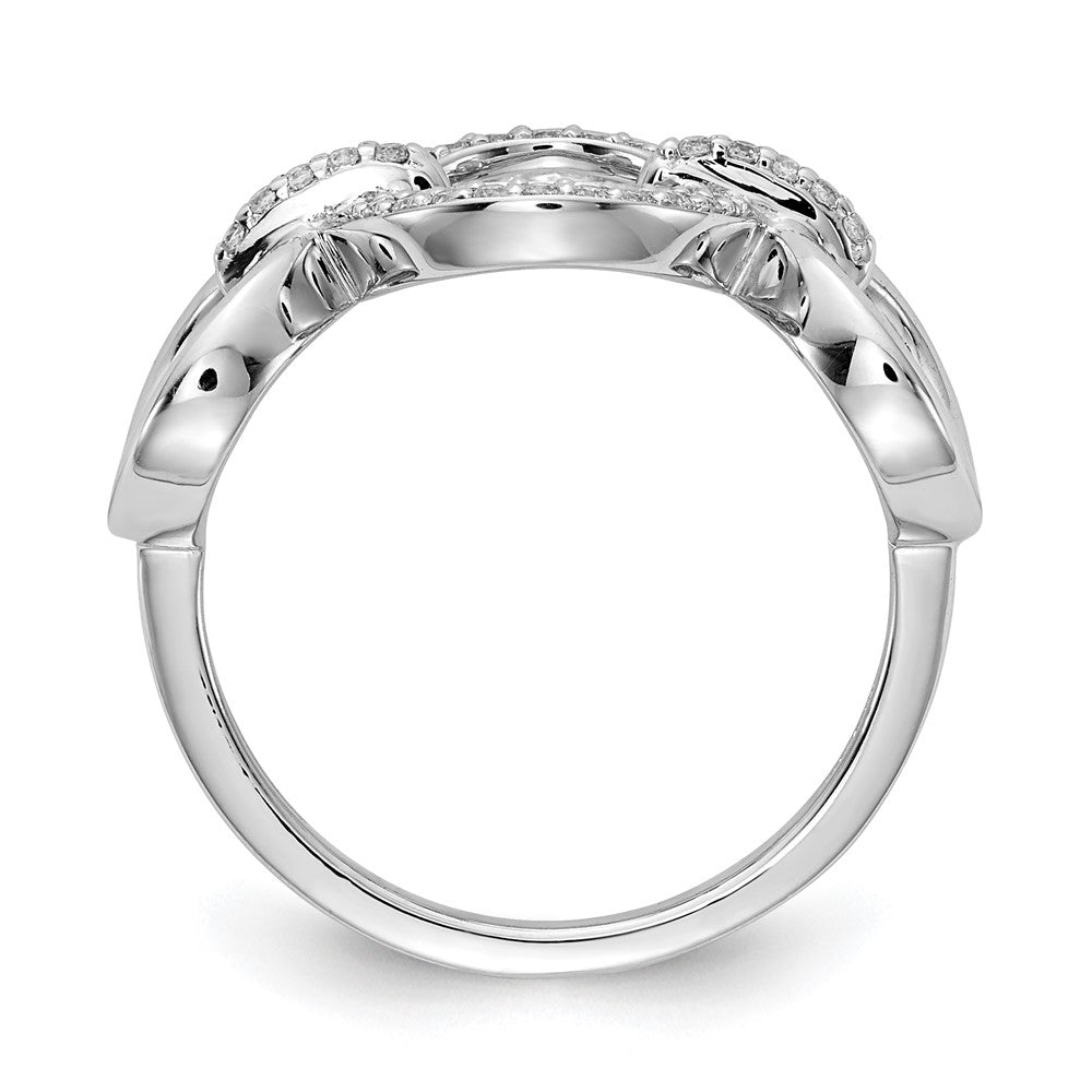 14k White Gold Real Diamond Fancy Circles Ring