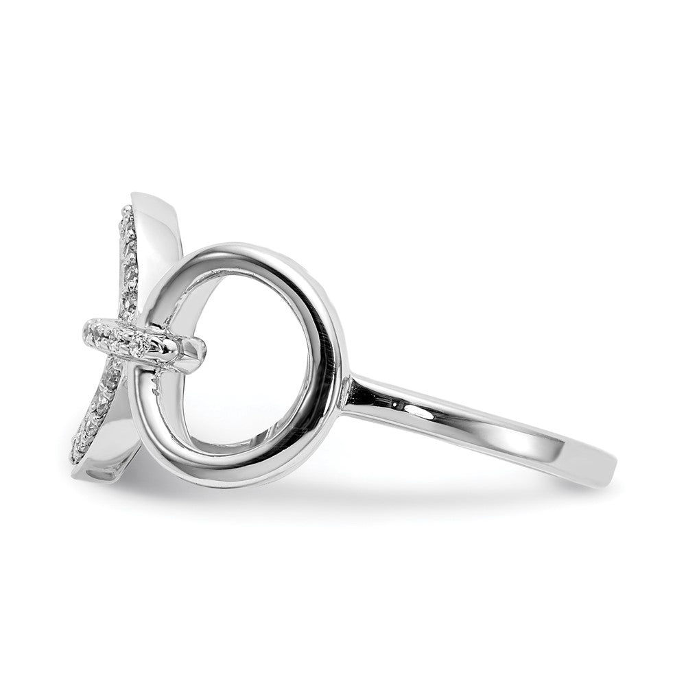 14k White Gold Real Diamond Fancy Circles Ring