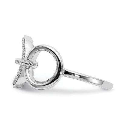 14k White Gold Real Diamond Fancy Circles Ring