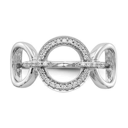 14k White Gold Real Diamond Fancy Circles Ring