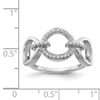 14k White Gold Real Diamond Fancy Circles Ring