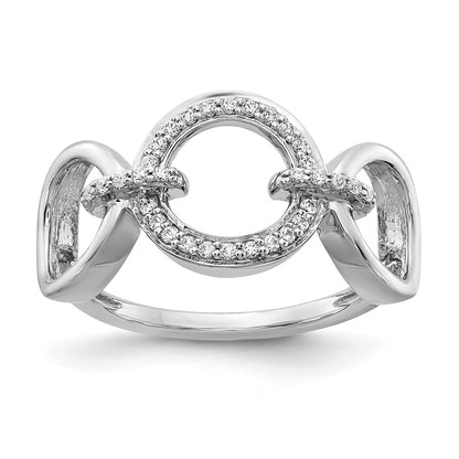 14k White Gold Real Diamond Fancy Circles Ring