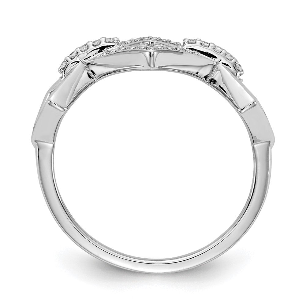 14k White Gold Real Diamond Fancy Ring