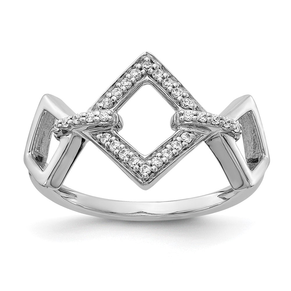 14k White Gold Real Diamond Fancy Ring