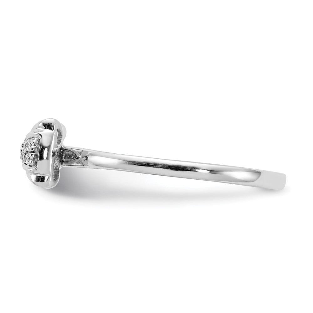 14k White Gold Real Diamond Bow Ring