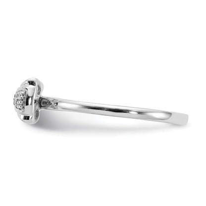 14k White Gold Real Diamond Bow Ring