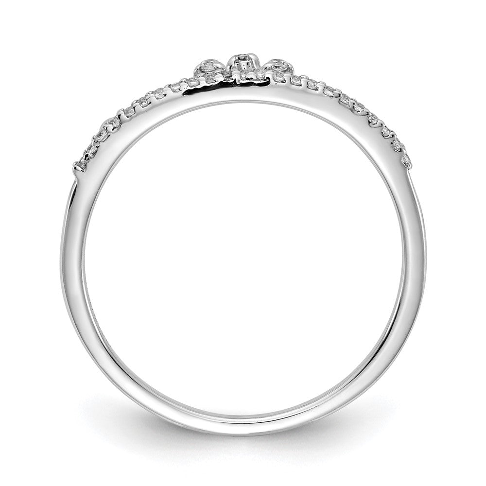 14k White Gold Real Diamond Tiara Ring