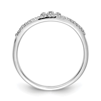 14k White Gold Real Diamond Tiara Ring