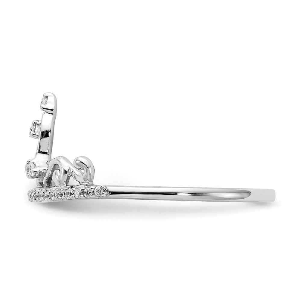 14k White Gold Real Diamond Tiara Ring