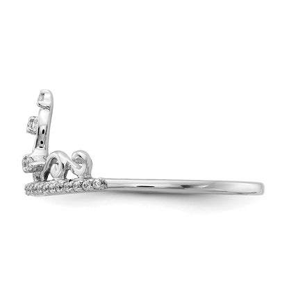 14k White Gold Real Diamond Tiara Ring