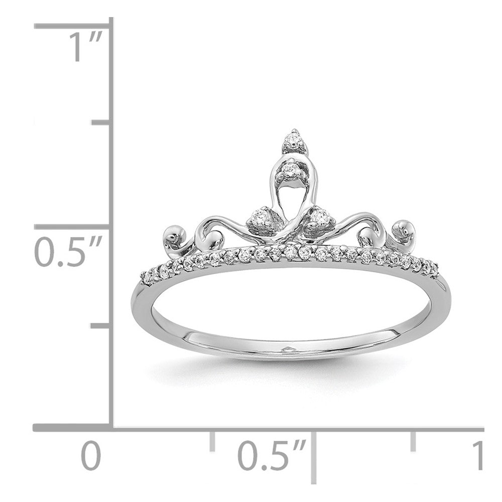 14k White Gold Real Diamond Tiara Ring
