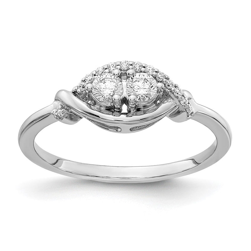 14k White Gold Real Diamond Fancy Ring