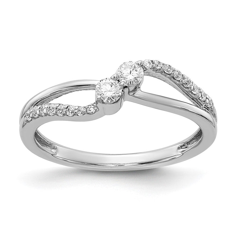 14k White Gold Real Diamond Fancy Ring