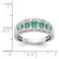 14k White Gold Real Diamond and Emerald Fancy Ring