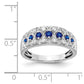 Solid 14k White Gold Simulated CZ and Sapphire Fancy Ring