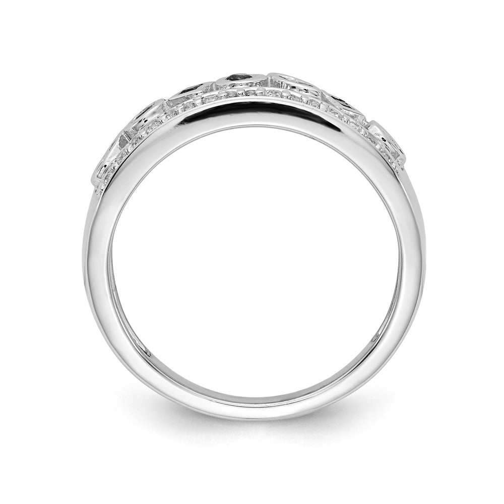 14k White Gold Real Diamond & Emerald Fancy Ring