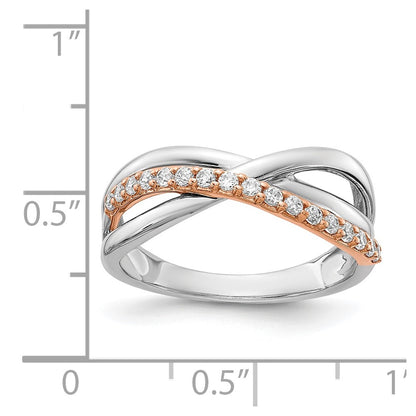 14k Rose & White Gold Real Diamond Fancy Ring