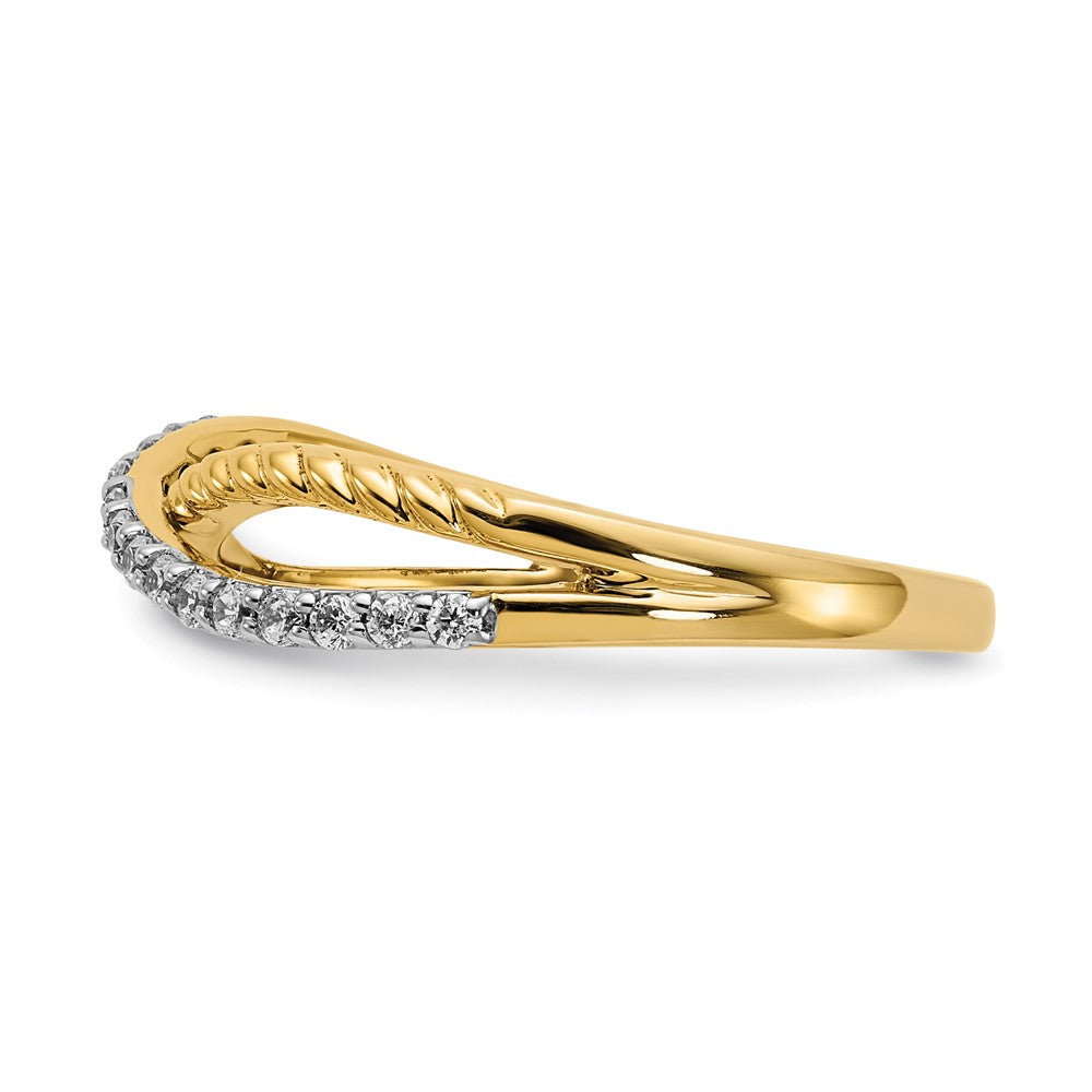 14k Yellow Gold & Rhodium Real Diamond Fancy Ring