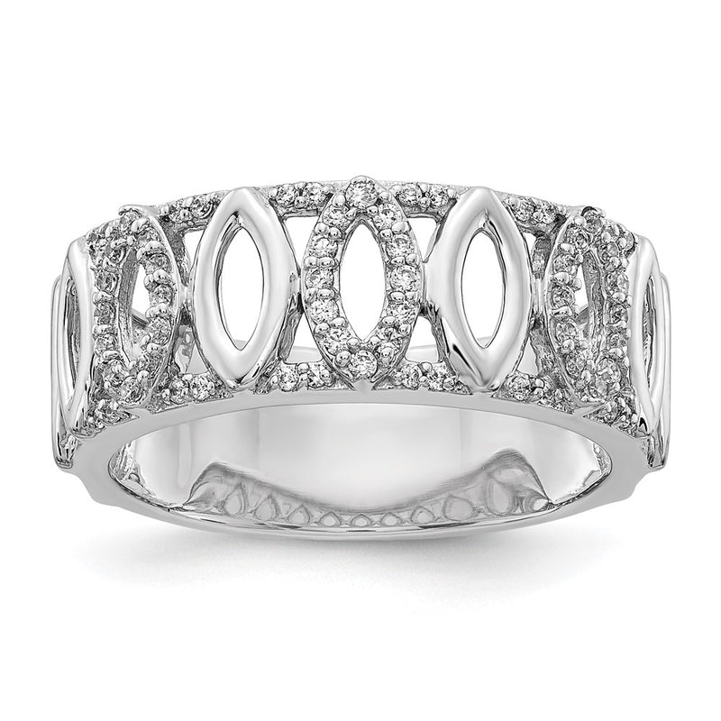 14k White Gold Real Diamond Fancy Ring