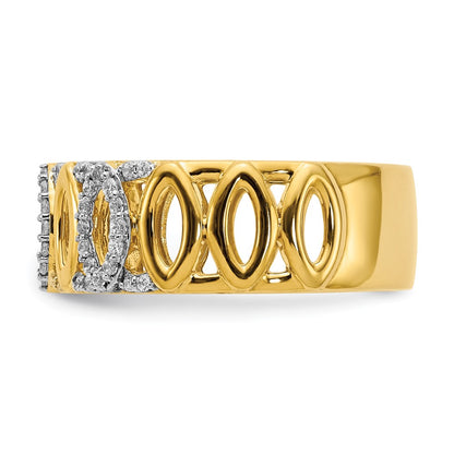 14K Yellow Gold Real Diamond Fancy Ring
