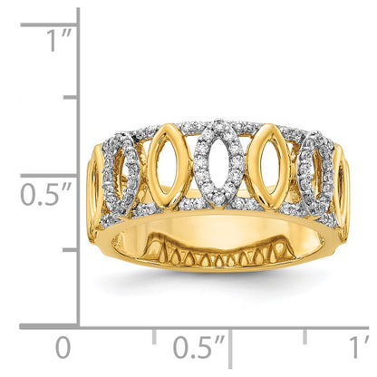 14K Yellow Gold Real Diamond Fancy Ring