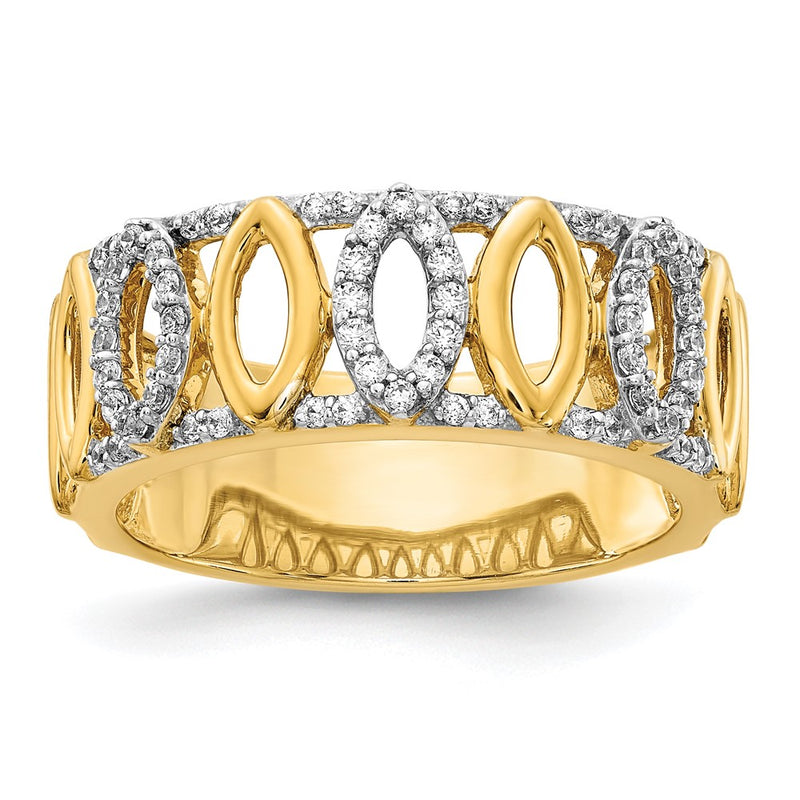 14K Yellow Gold Real Diamond Fancy Ring