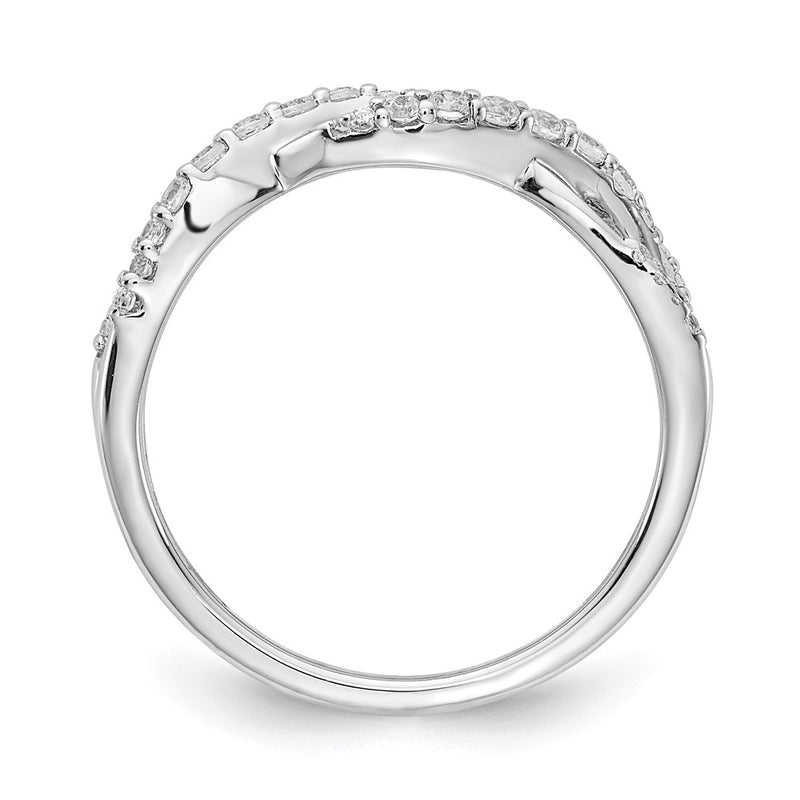 14k White Gold Real Diamond Fancy Twist Ring