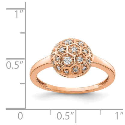 14k Rose Gold Real Diamond Ring