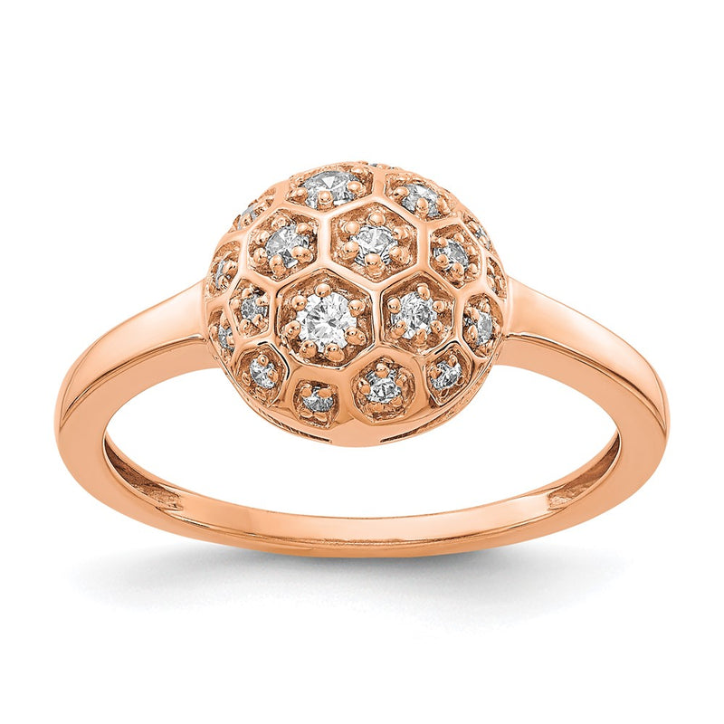 14k Rose Gold Real Diamond Ring