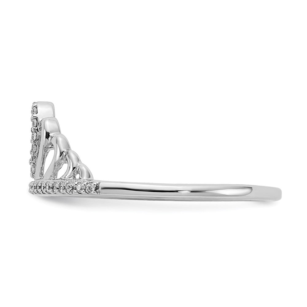 14k White Gold Real Diamond Tiara Ring